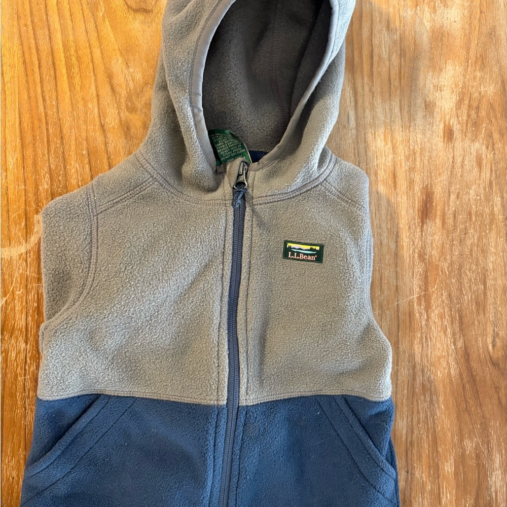 L.L. Bean Hooded Fleece in Gray and Blue